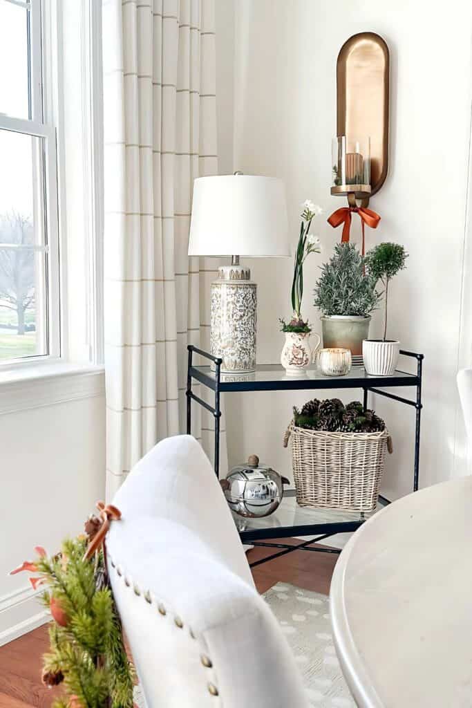 bar cart in the corner