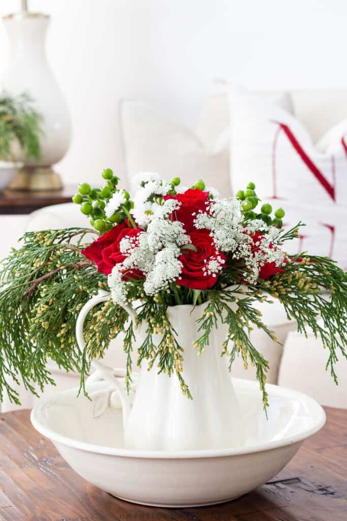 Christmas arrangement on a table