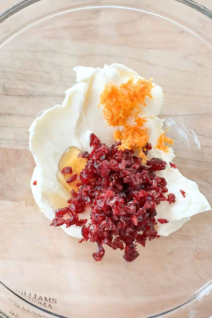 1 CRANBERRY ORANGE HONEY BUTTER- ingredients in a bowl