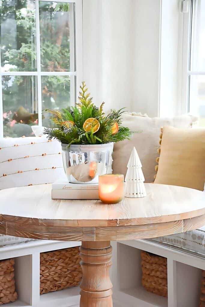 1 Christmas decor on kitchen table