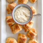 Chicken Crescent Roll Ups on a white platter