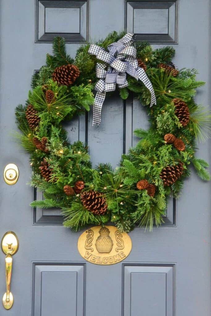 Christmas Wreath on a front door