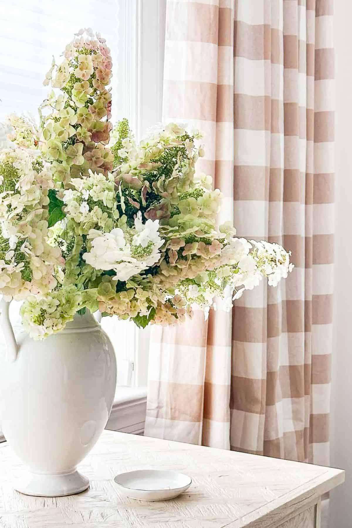 HYDRANGEAS ON A VANITY