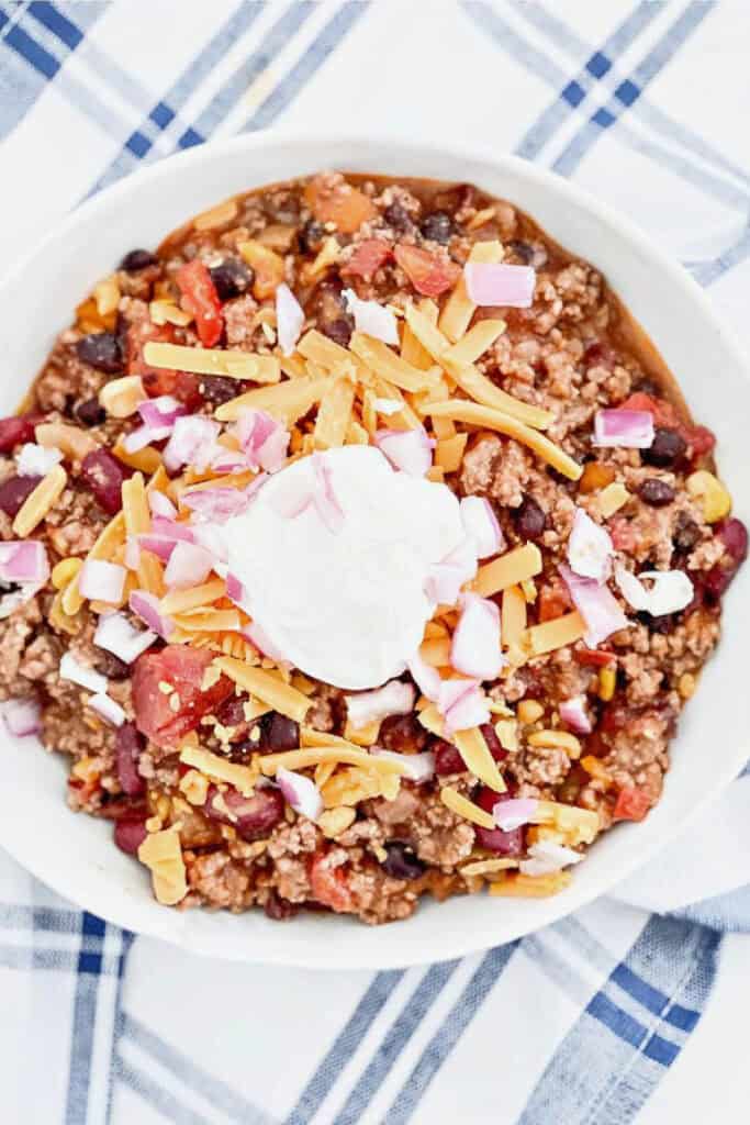 chili in a bowl