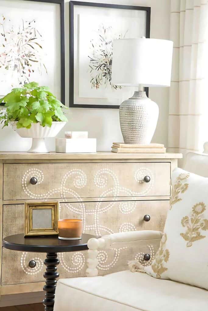 decorating trends- Curlacue chest