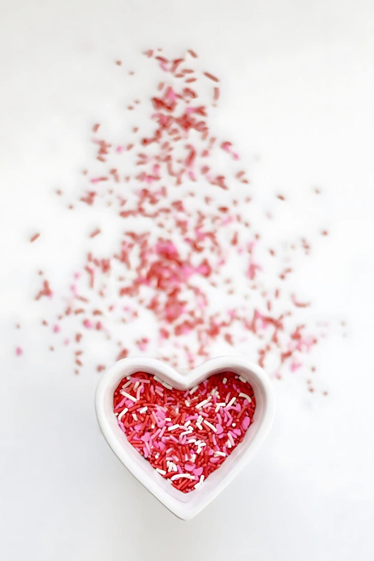 sprinkles in heart-shaped bowl