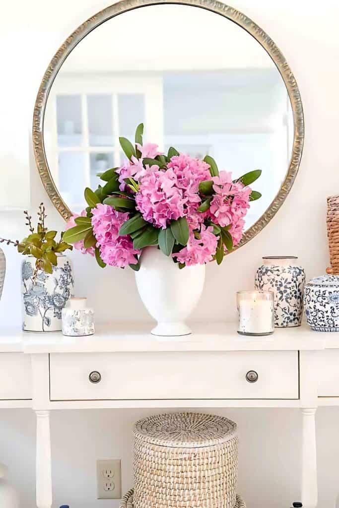 FOYER TABLE WITH FLOWERS