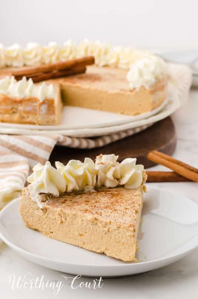 pumpkin cheesecake on a plate