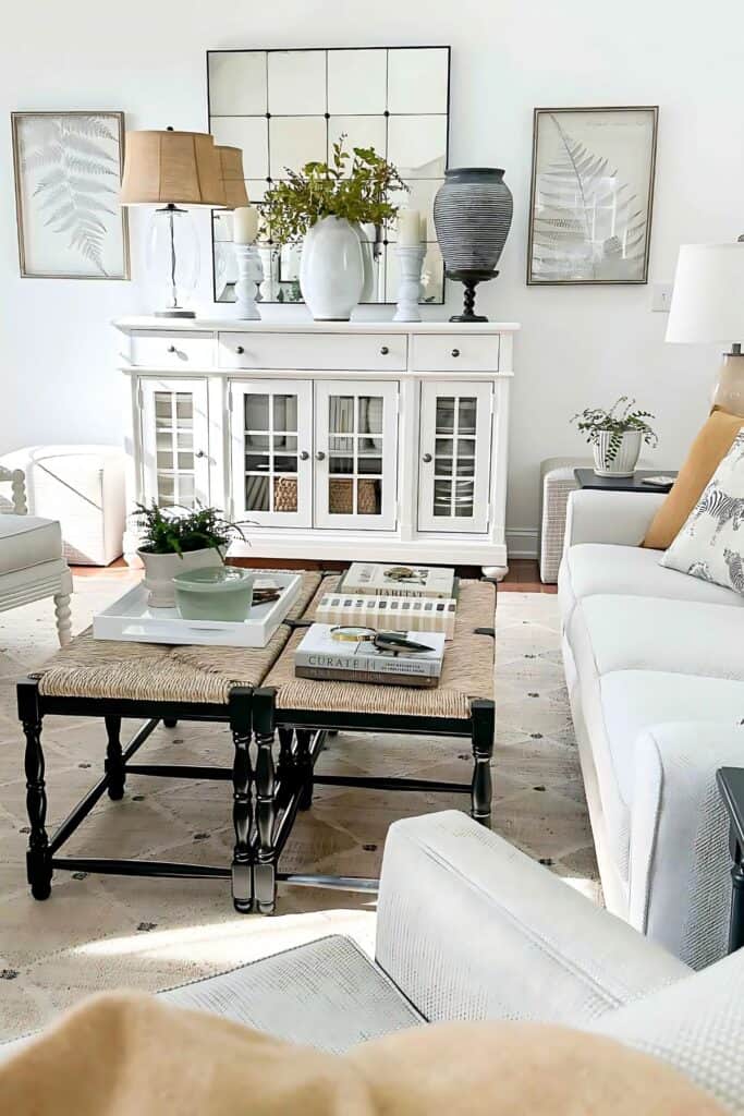 large coffee table in a living room