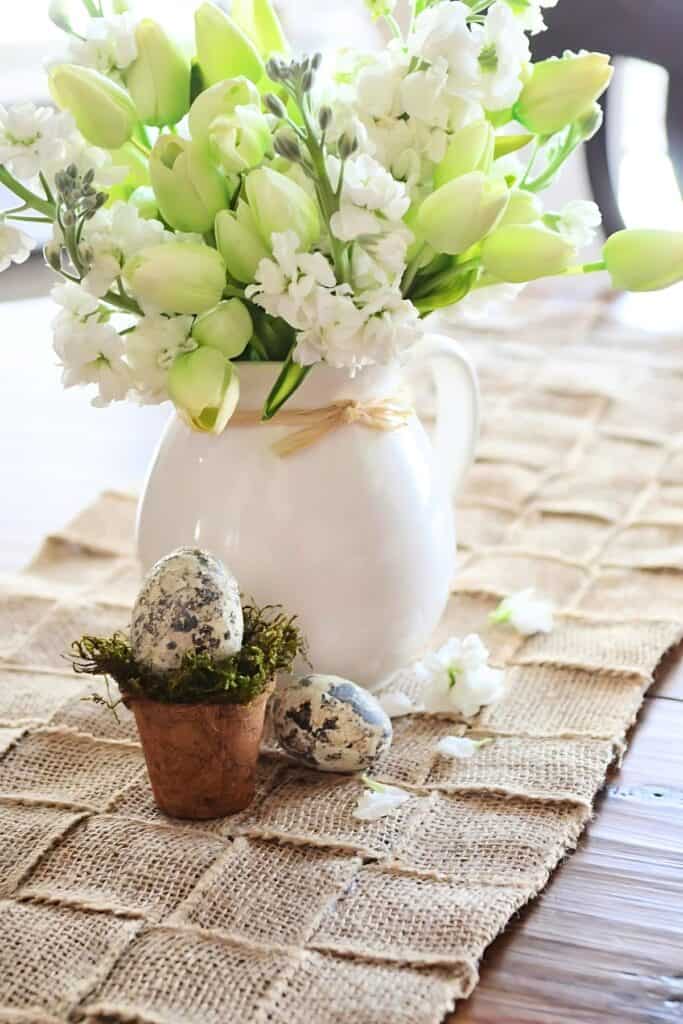 Easter decorations- eggs in a small pot