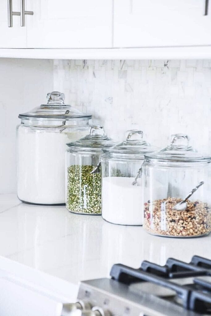 canisters on a kitchen counter