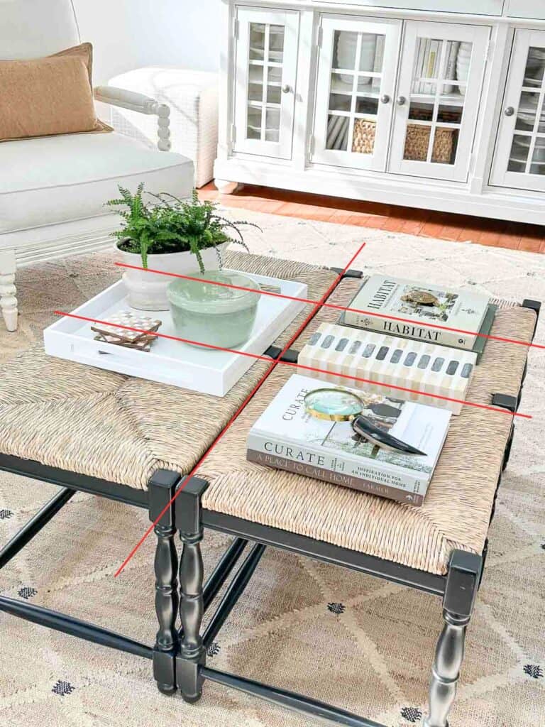 large coffee table-decorating grid