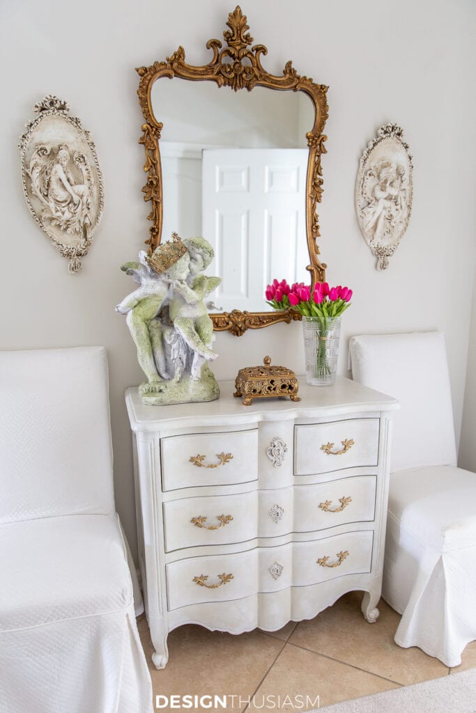 painted chest in a bedroom