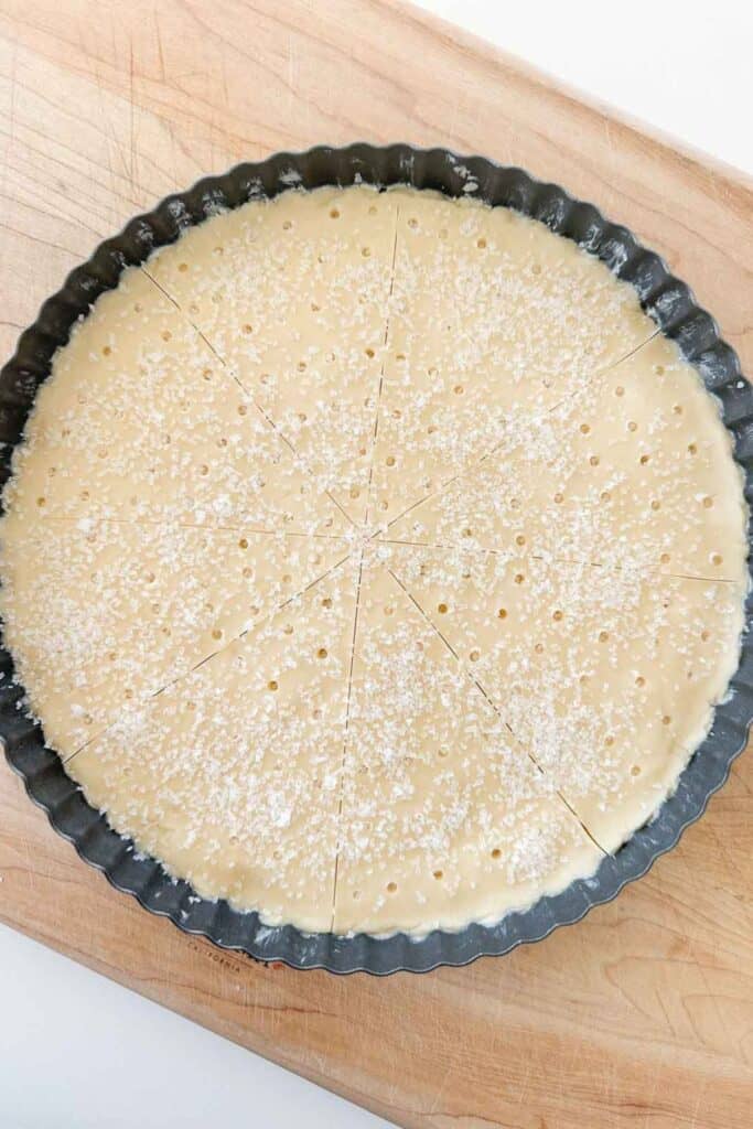 shortbread cookie dough in a pan