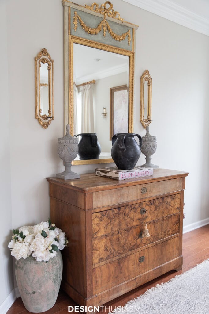 FRENCH MIRROR OVER A CHEST