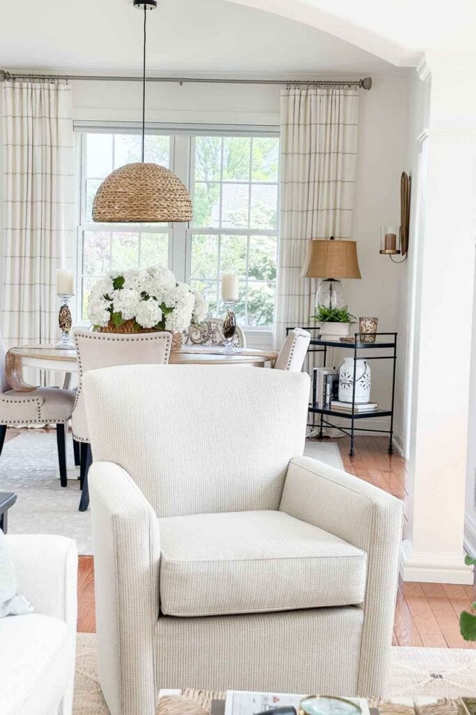 timeless living room and dining room