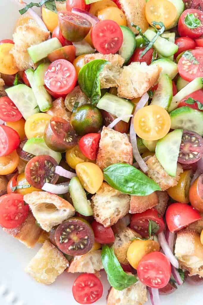 Panzanella salad- close up
