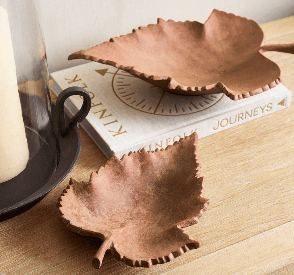 beautiful terracotta leaf accent decor