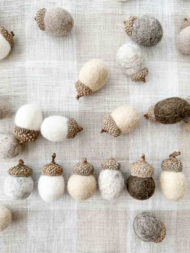 wool ball acorns
