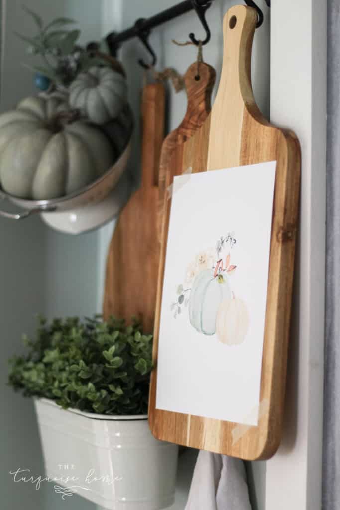 Greenery & Pumpkins Free Printable