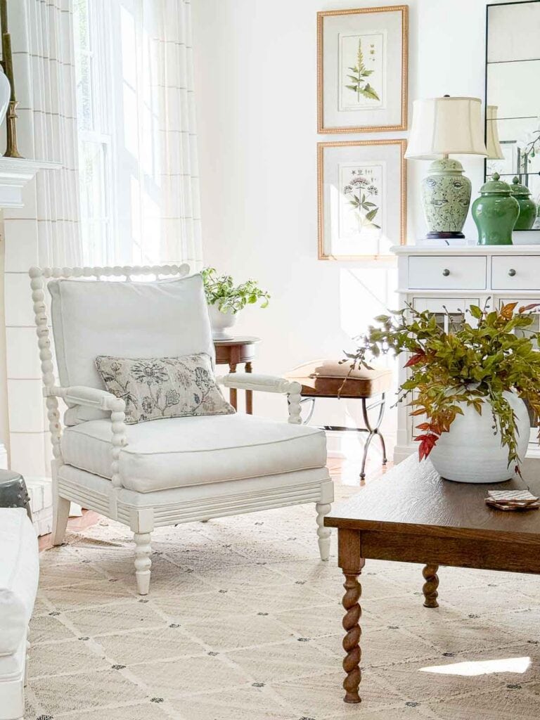 different wood tones in the living room