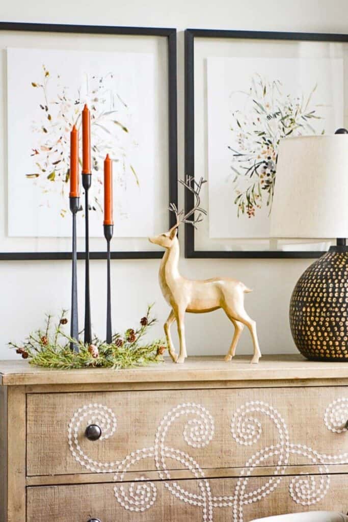 Christmas reindeer on a chest