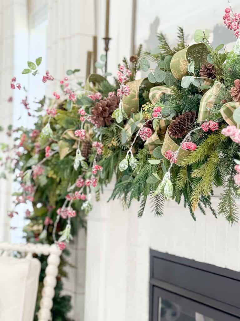 brambly garland on a mantel
