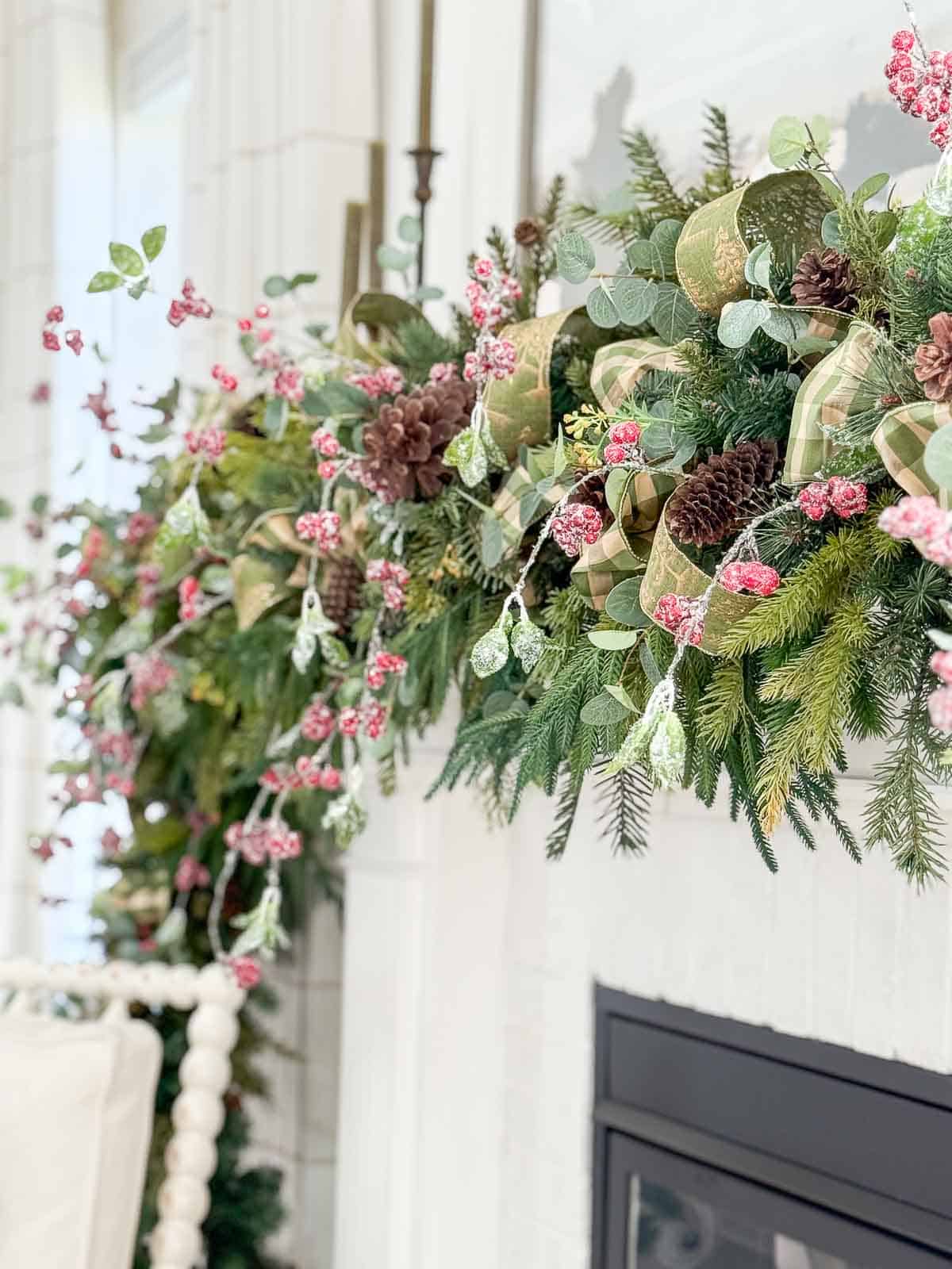 brambly garland on a mantel