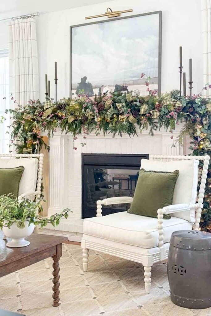 Christmas Tour 2025-layered decor in the living room