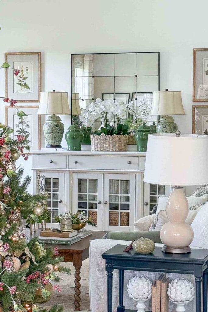 Christmas Tour 2025-layered decor in the living room