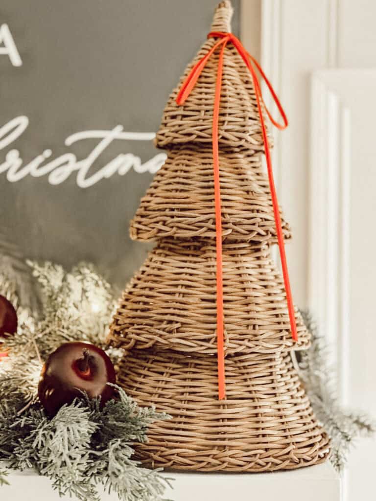 wicker tree with red bow