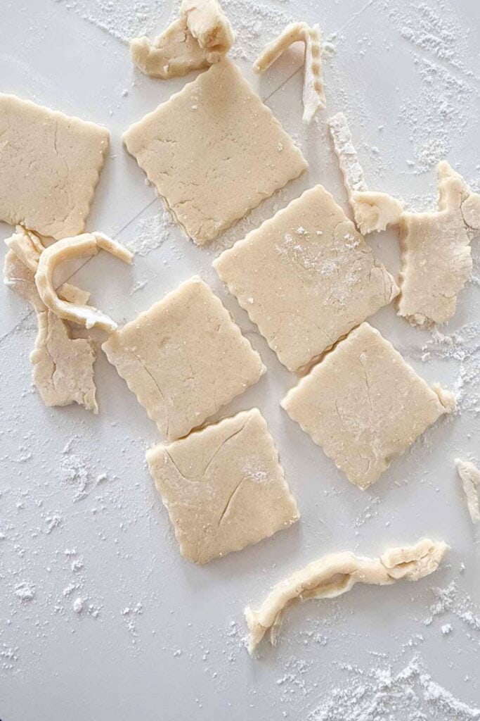 Cut out sugar cookie dough
