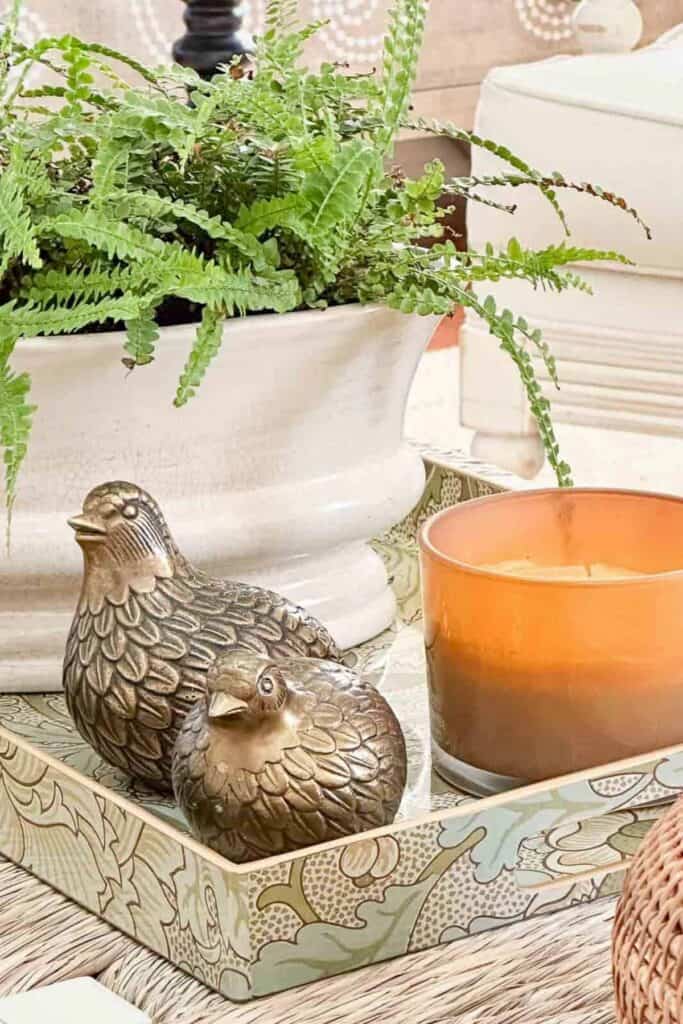 a pair of partridge salt and pepper shaker acts as accent decor