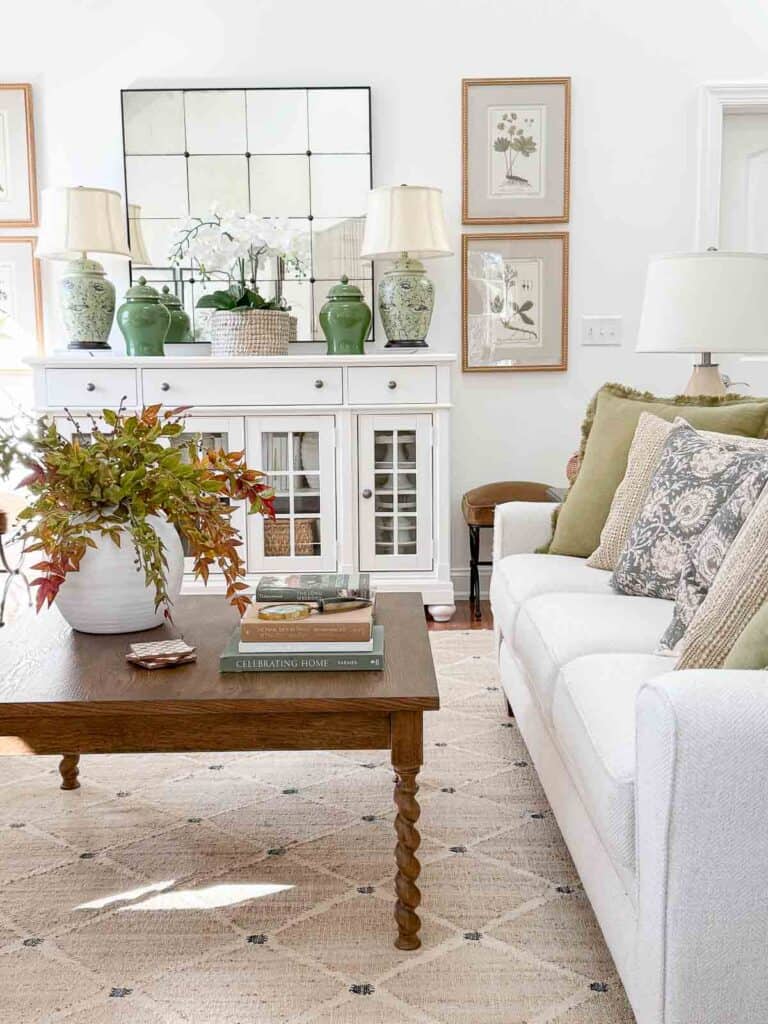 layers of decor in a living room