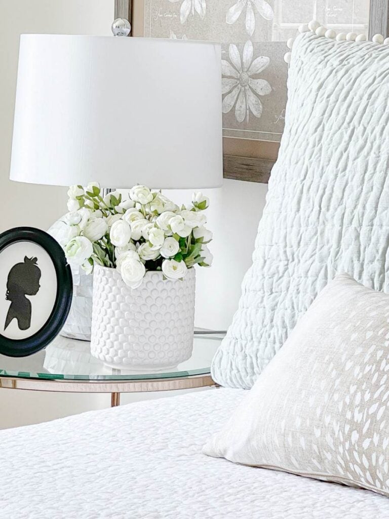 detail of bed and nightstand