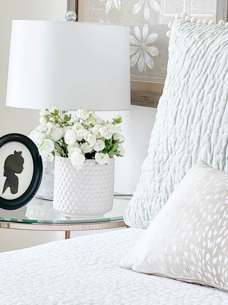 detail of bed and nightstand