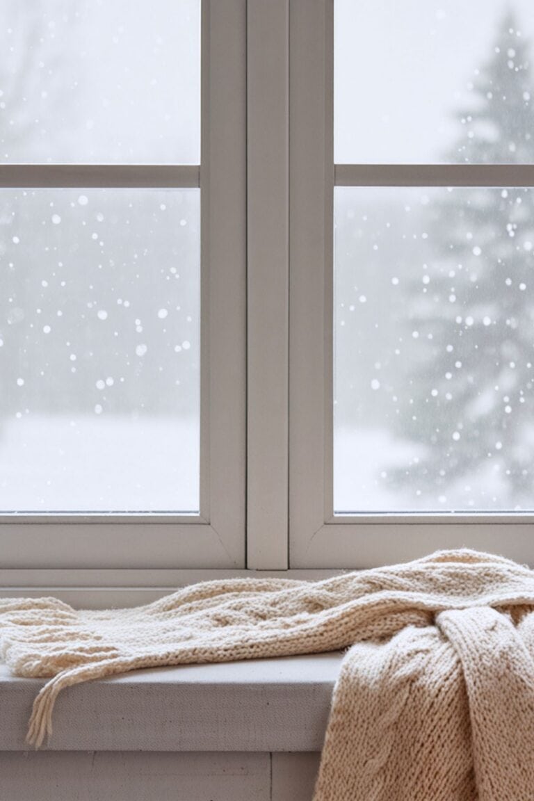 window looking out at the snow