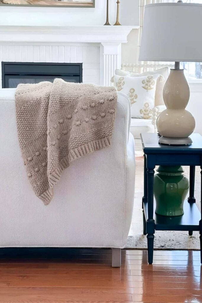 throw on the back of a sofa