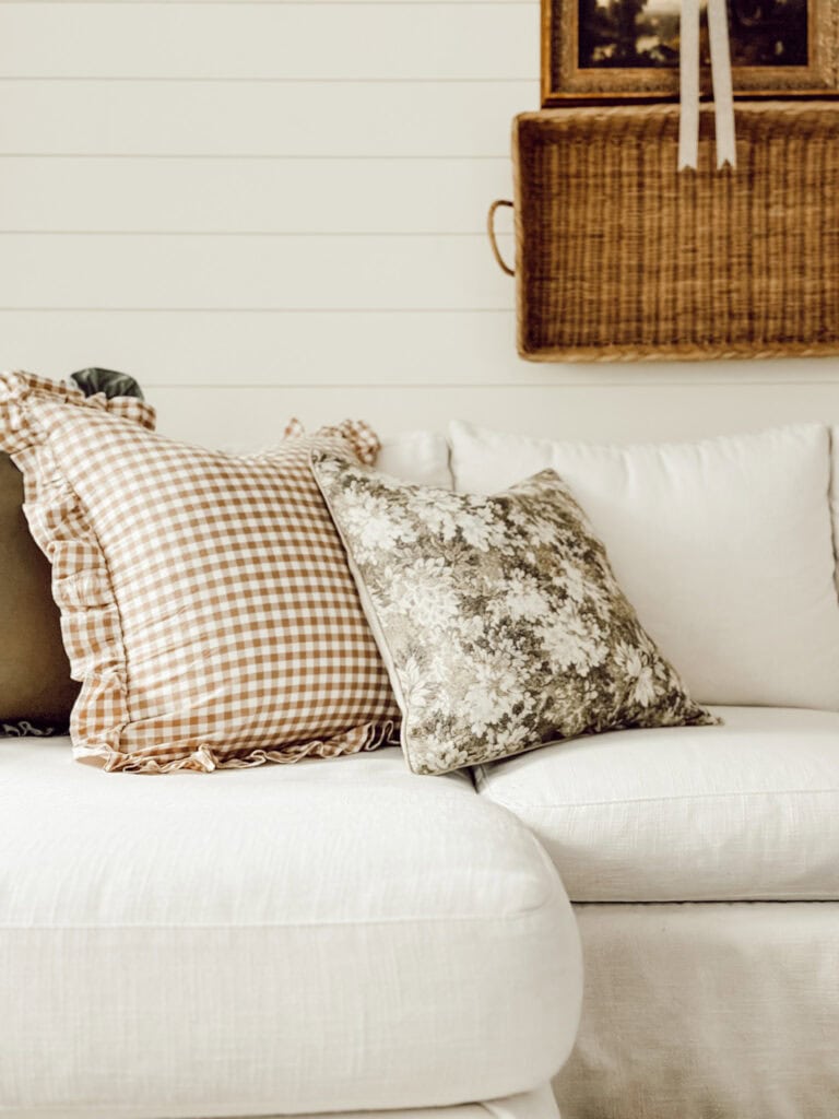 pillows on a sectional