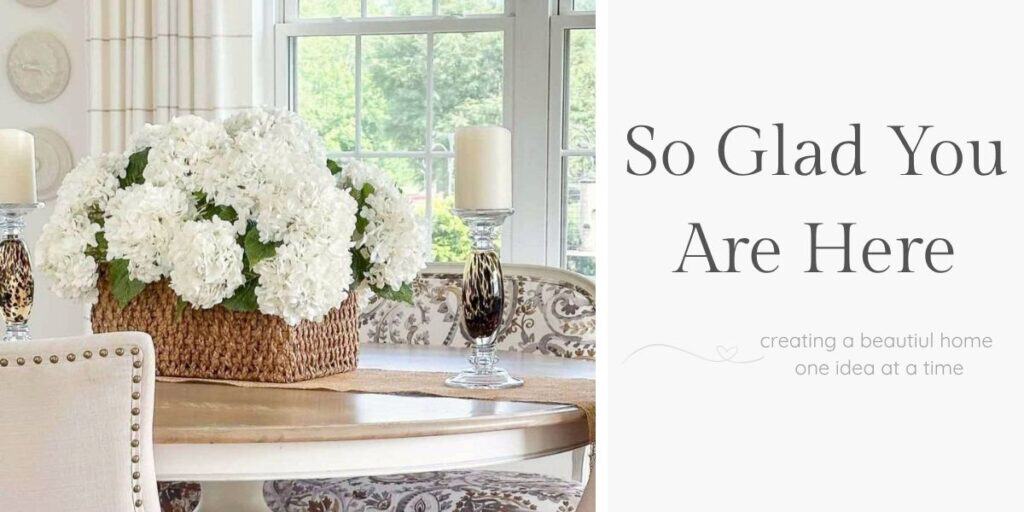 banner for post with a basket of hydrangeas