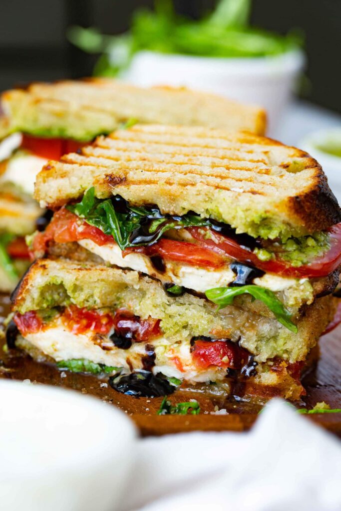 caprese sliced to see all the layers