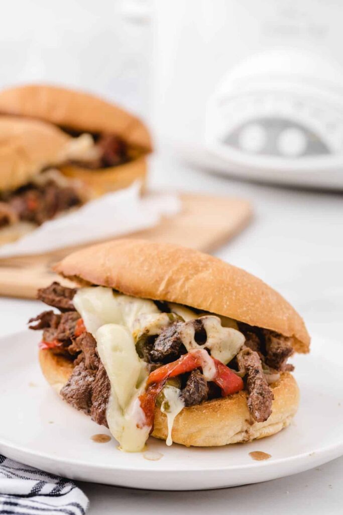 cheesesteaks on a plate