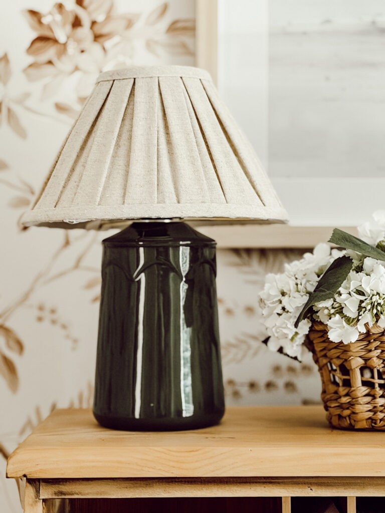 lamp with a pleated lampshade
