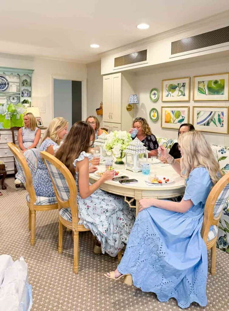 young women around a banquette table