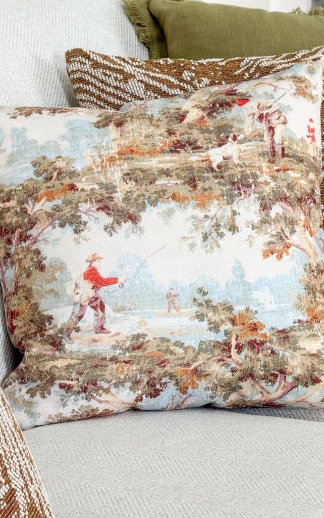 detail of fall pillow