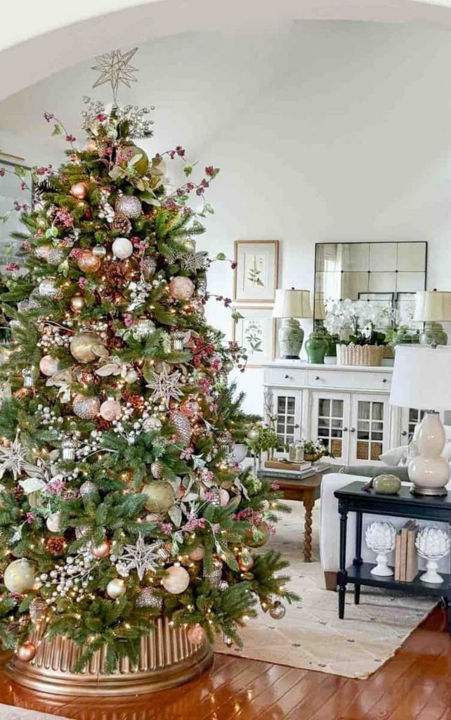 Christmas tree in a living room