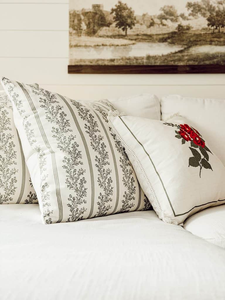 pillows on a sofa