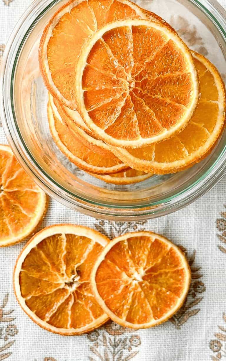 HECK JAR FILLED WITH DRIED ORANGE SLICES